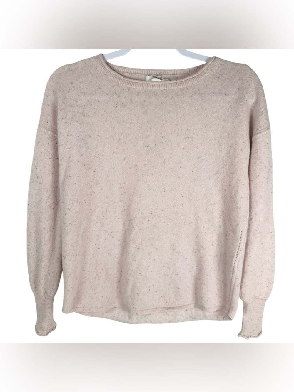 Duffy Blush Marl 100% Cashmere Long Sleeve Oversized Pullover Sweater Size XS